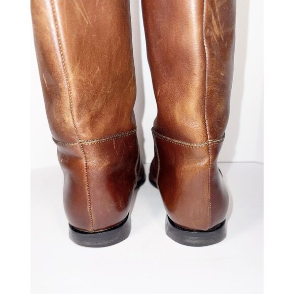 Vtg Charles David Tall Leather Riding Boots Brown Low Heel Equestrian Womens 9 - Picture 6 of 15
